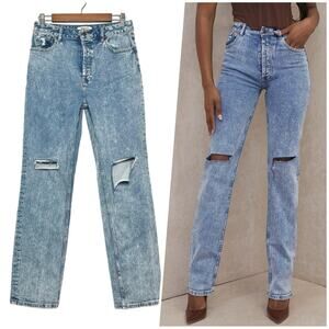 House of CB | Women | Tate Distressed High Rise Straight Leg Jeans | Medium